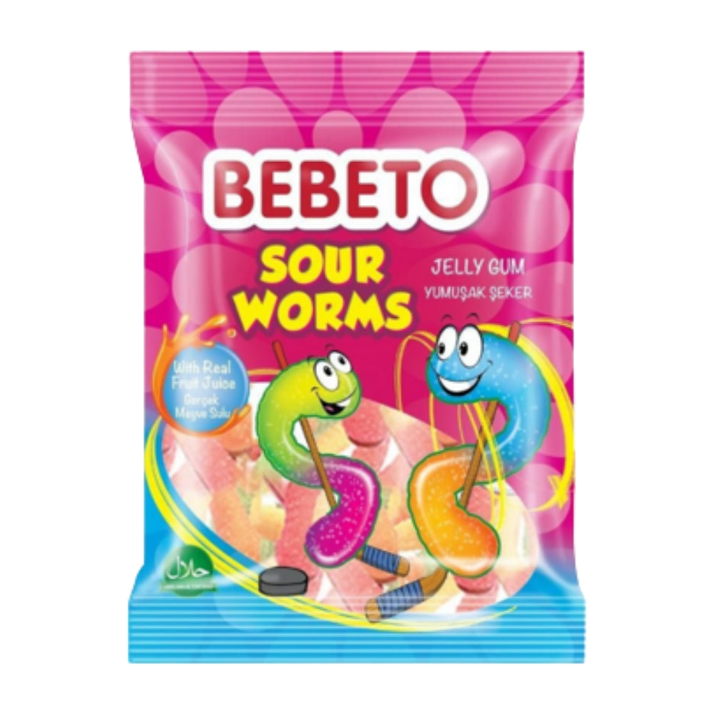 Bebeto Jellies Sour Worms (6x12x80gm) - Buy Online in Ireland