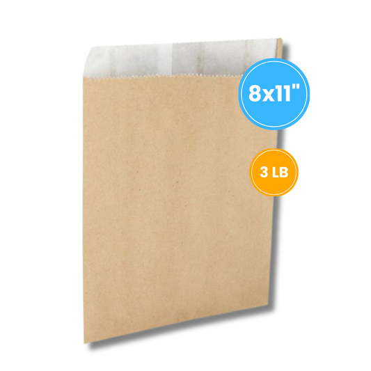 Brown Lined Bag 3lb 8x11 Inches (5KG)