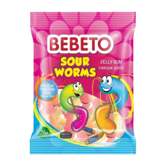Bebeto Jellies Sour Worms (6x12x80gm) - Buy Online in Ireland