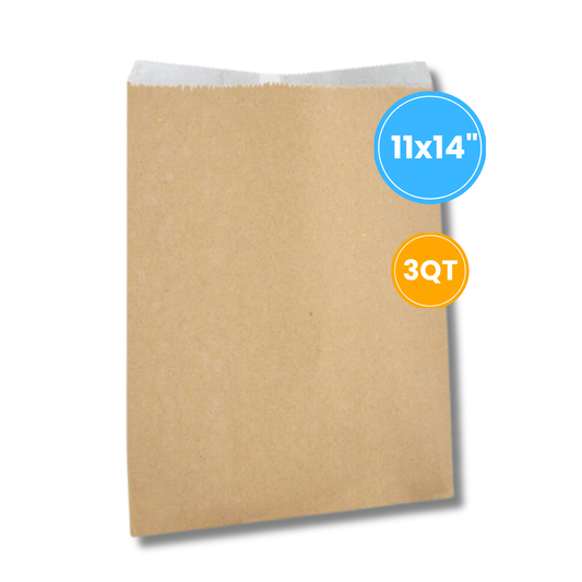 Brown Lined Bag (3QT)  11x14 Inches (5KG)