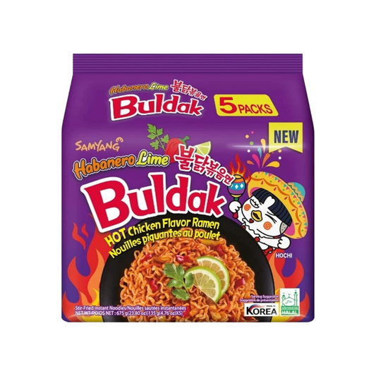 Samyang Buldak Hot Chicken Habanero Lime Multipack(8x5x140g) - Buy Online in Ireland