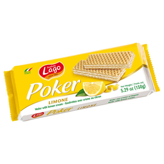 Lago Poker Lemon Wafers (16x150gm) - Buy Online in Ireland