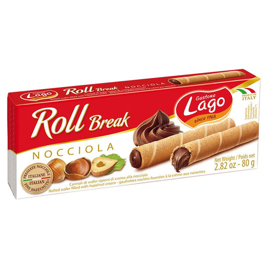 Lago Roll Break Hazelnut (24x80g) - Buy Online in Ireland