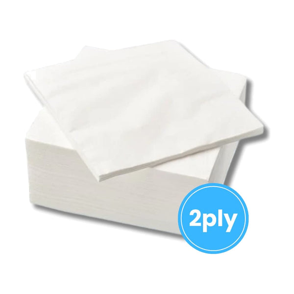 2 Ply White Napkins, case of 2000 – disposable tableware
