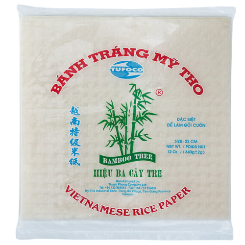 BambooTree Rice Paper Summer Roll Square 22cm (36x400g)
