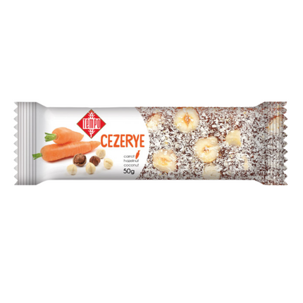 Tempo Carrot Paste Bar 40g single snack bar in wrapper
