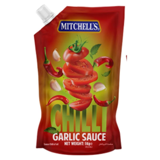 Mitchells Chilli Garlic Sauce (12 x 1Kg) Pouch - Buy Online in Ireland