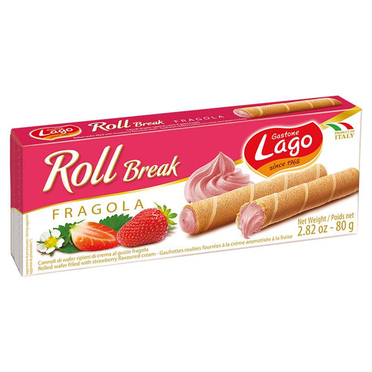 Lago Roll Break Strawberry (24x80g) - Buy Online in Ireland