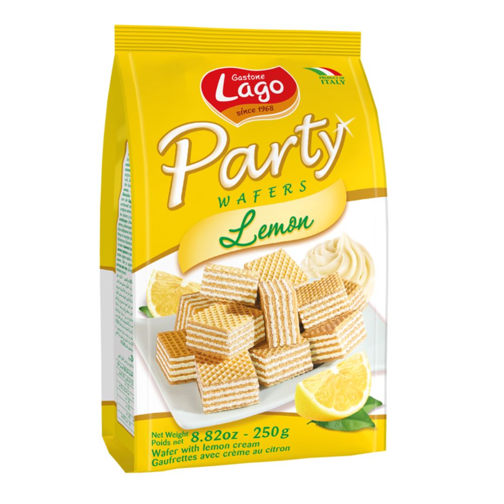 Lago Party Wafers Lemon (10x250g) - Buy Online in Ireland