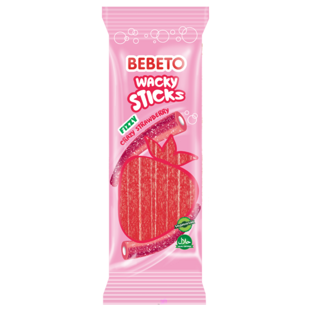 Bebeto Wacky Sticks Strawberry (24x180g)