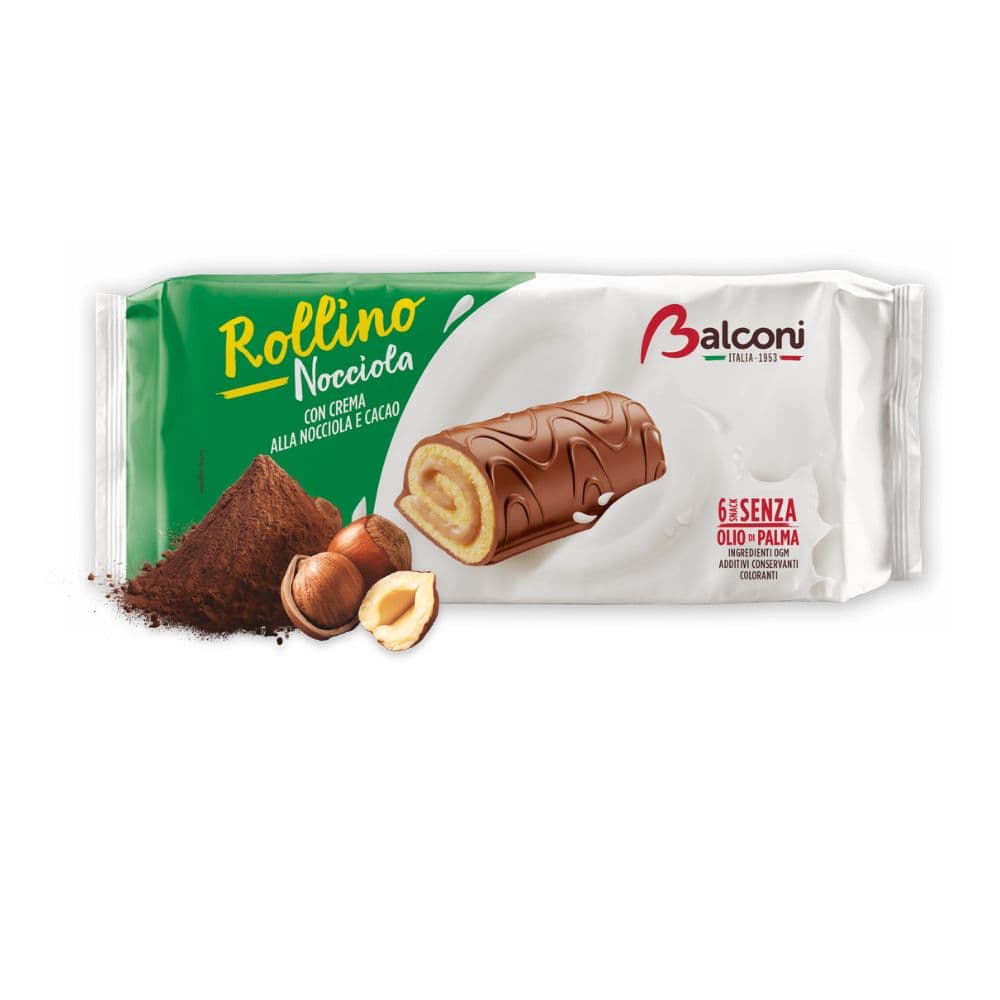 Balconi Rollino Hazelnut 20x222gm – Food from Nimbus Distributions, trusted Food Wholesale Supplier.