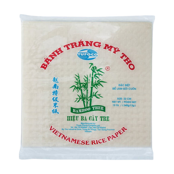 Bamboo Tree Rice Paper Summer Roll Round 22cm, 200g, case of 12 – rice paper & vermicelli from Vietnam