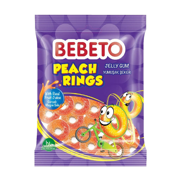 Bebeto Peach Ring Jellies, 80g, case of 72 – jellies & confectionery from Turkey
