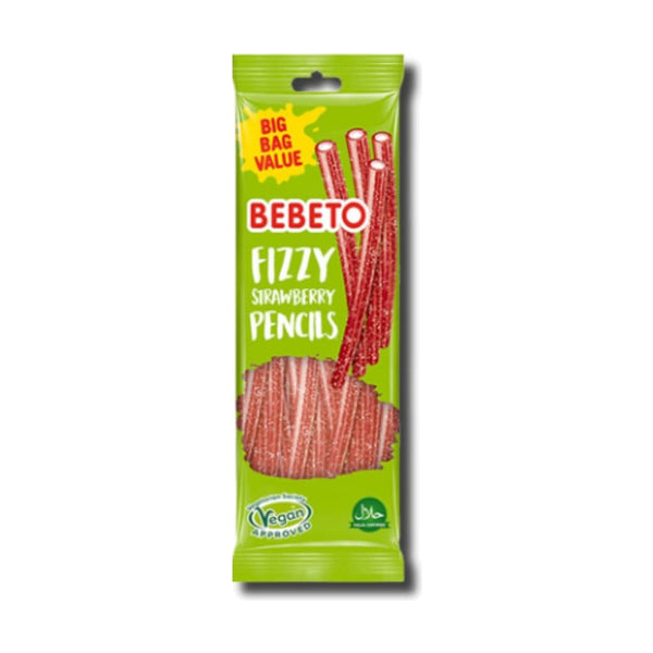 Bebeto Strawberry Pencils Vegan, 220g, case of 12 – jellies & confectionery from Turkey