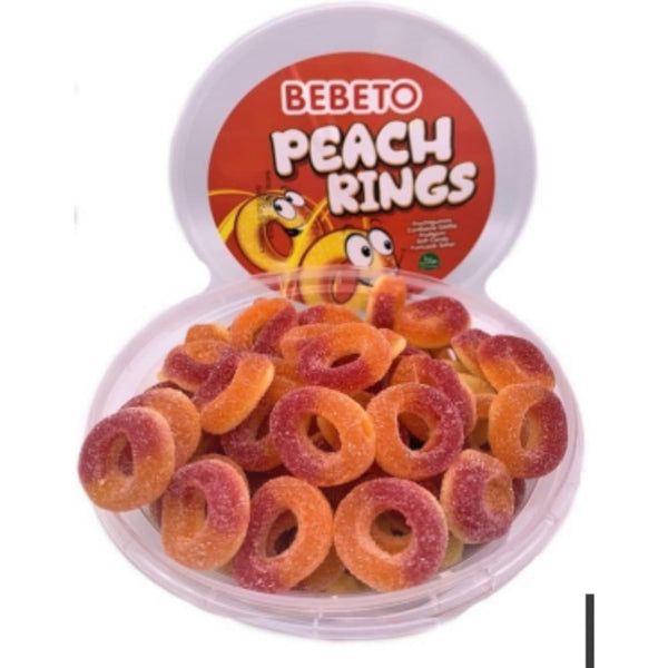 Bebeto Tub Jellies Peach Rings, 300g, case of 12 – jellies & confectionery from Turkey
