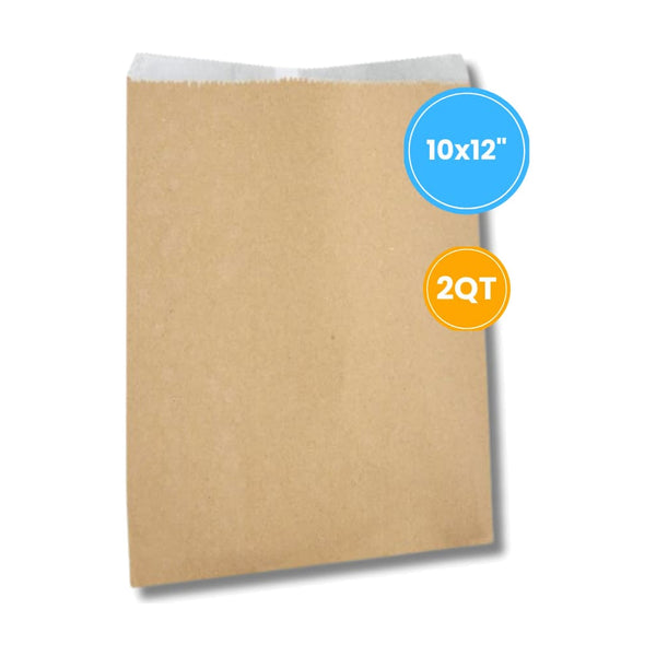 Brown Lined Bag (2QT)  10x12 Inches, 5kg, case of 10 – kraft brown bags