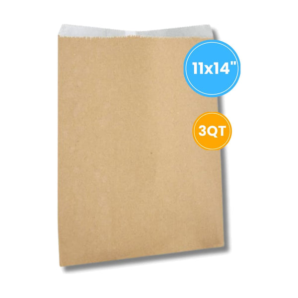 Brown Lined Bag (3QT)  11x14 Inches, 5kg, case of 11 – kraft brown bags