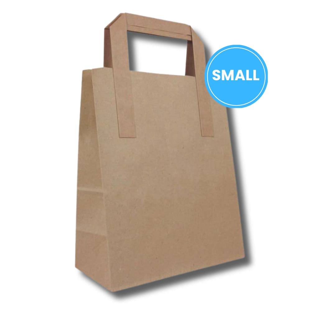 Brown Tape Handle Bag Large (250pcs) – Packaging from Nimbus Distributions, trusted Packaging & Catering Wholesale Supplier.