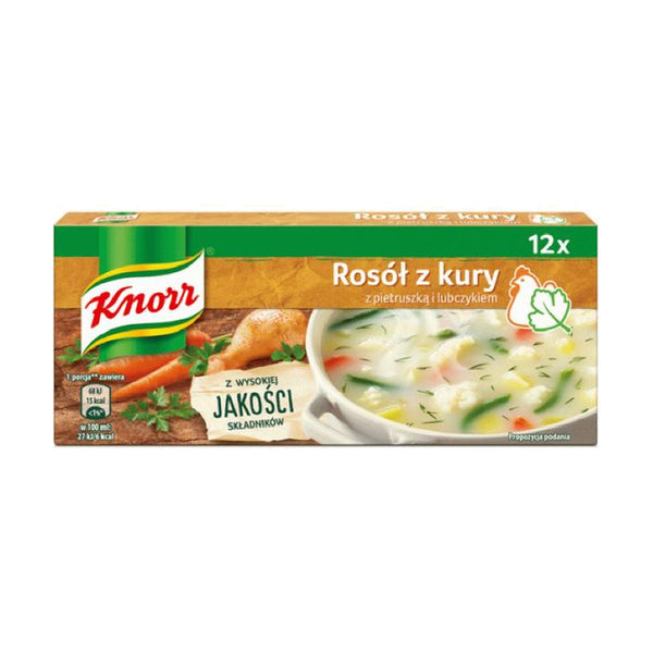 Knorr Chicken Stock Cube with Parsley, 120g, case of 12 – soups & stocks from Poland
