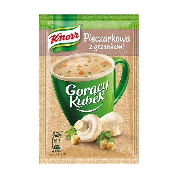 Knorr Hot Cup Mushroom Soup with Croutons, 15g, case of 40 – soups & stocks from Poland