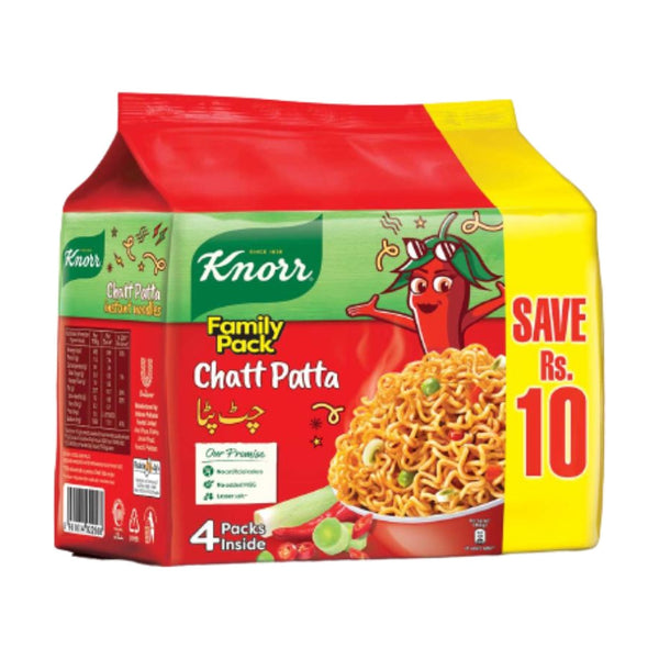 Knorr Instant Noodles Chatpatta Family Pack, 244g, case of 18 – noodle packets & multipacks