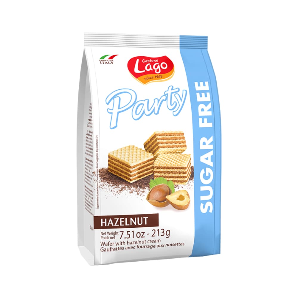 Lago Party Wafers Hazelnut Sugar Free (10x250g) – Food from Nimbus Distributions, trusted Food Wholesale Supplier.