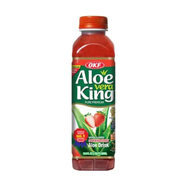 OKF Aloe Vera King Strawberry, 500ml, case of 20 – aloe vera drinks from Korea