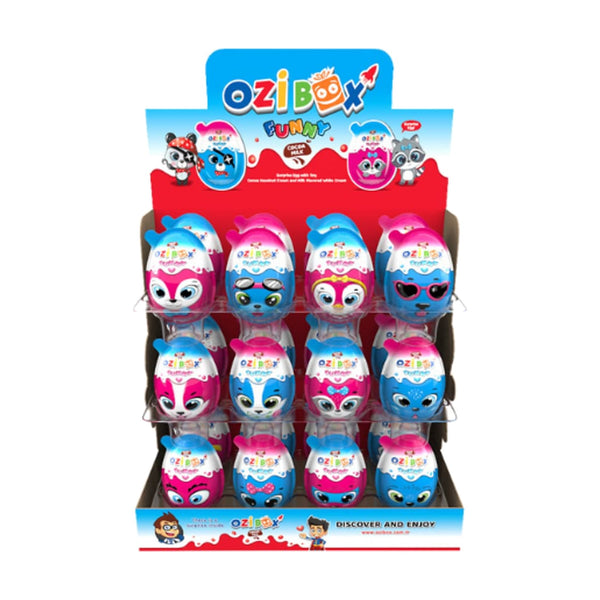 OziBox Funny Surprise Eggs, 20g, case of 24 – jellies & confectionery