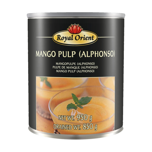 Royal Orient Mango Pulp Alphonso, 850g, case of 24 – tinned & jarred fruit from India