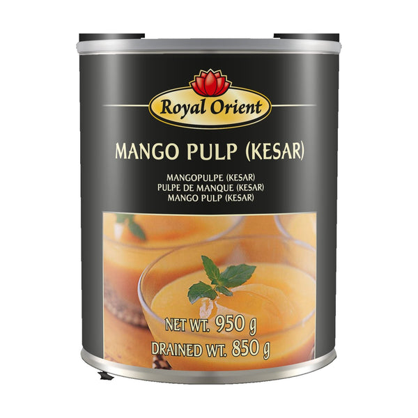 Royal Orient Mango Pulp Kesar, 850g, case of 24 – tinned & jarred fruit from India