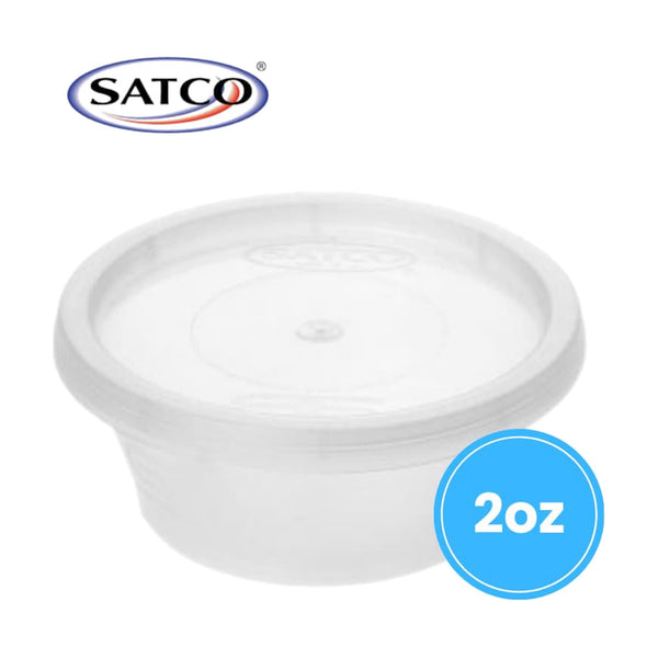 Satco 2OZ Sauce Pots + Lids, case of 1000 – plastic containers