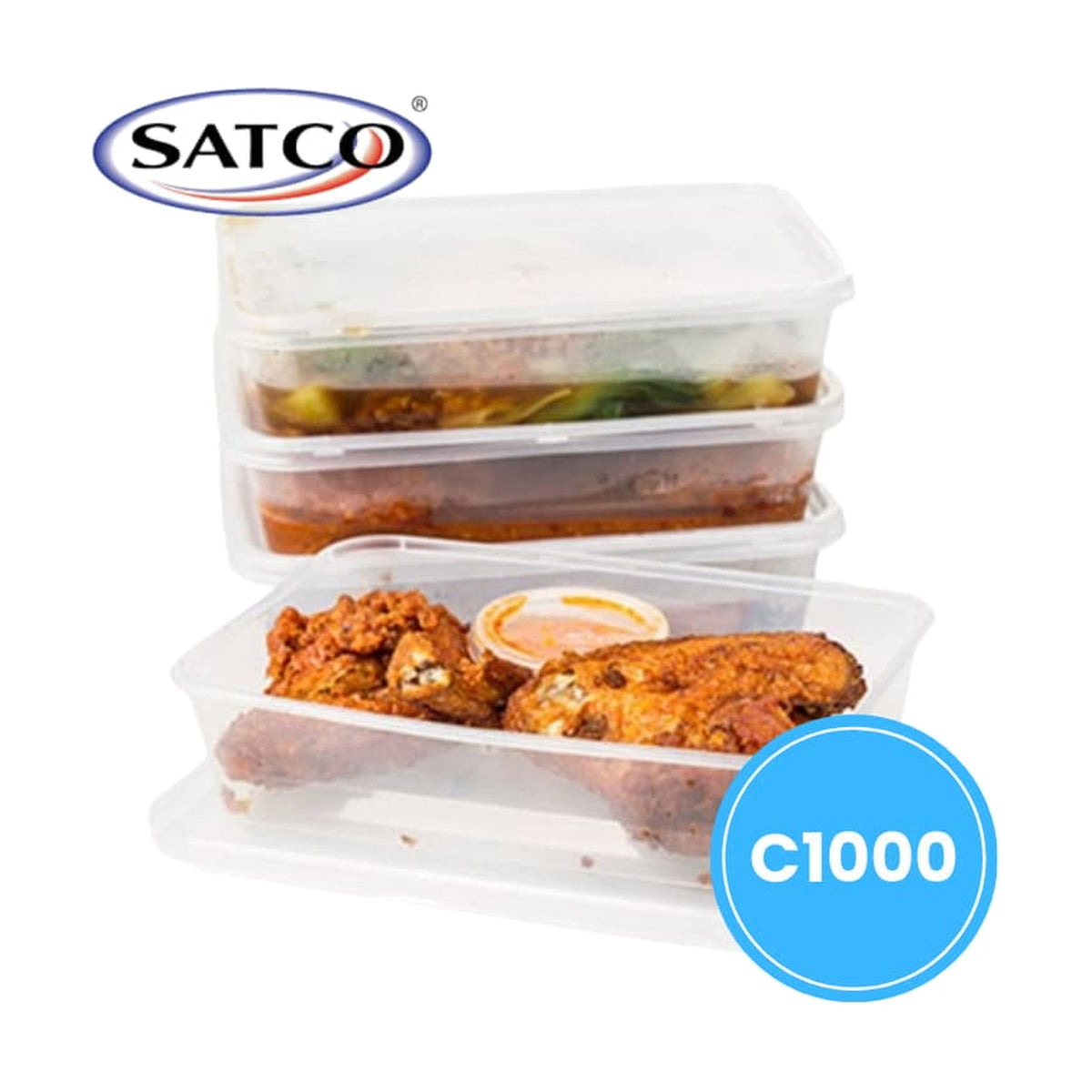 Satco C1000 Container + Lids, case of 250 – plastic containers