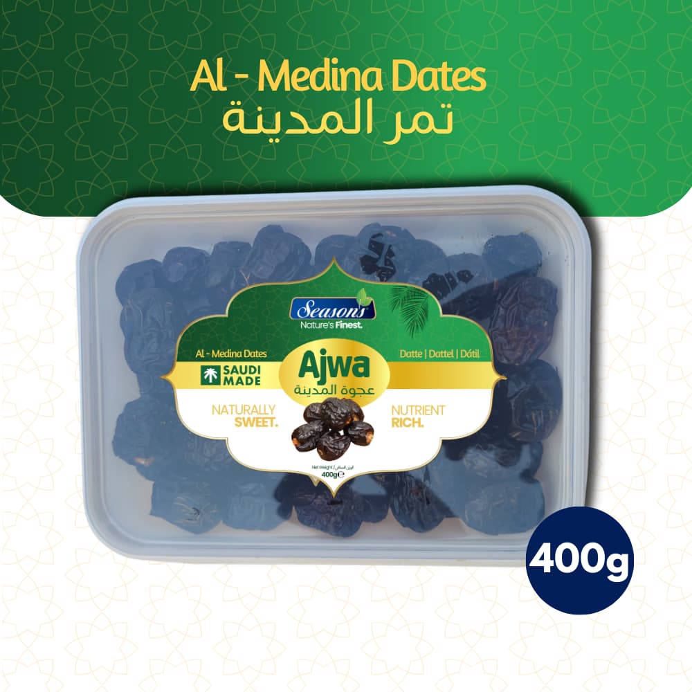 Seasons Ajwa Al Madina (18x400g) – Food from Nimbus Distributions, trusted Food Wholesale Supplier.