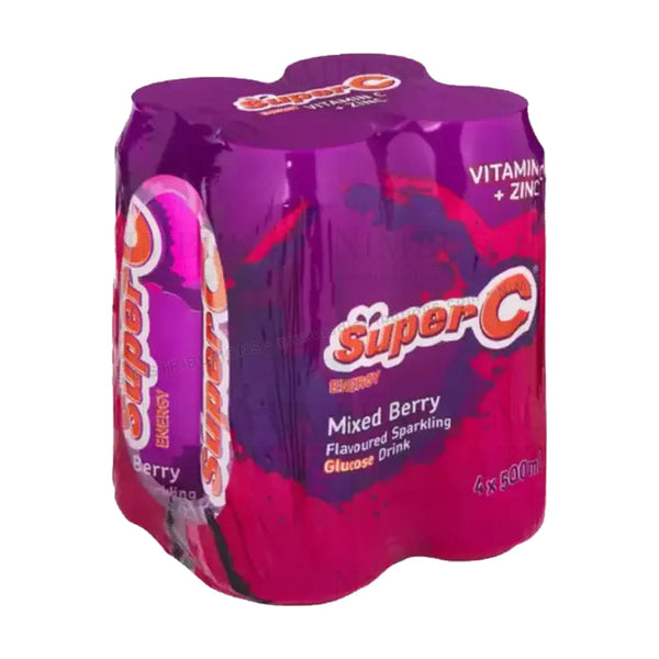 Super C Energy Drink Cans Mixed Berry, 500ml, case of 24 – energy drinks from South Africa