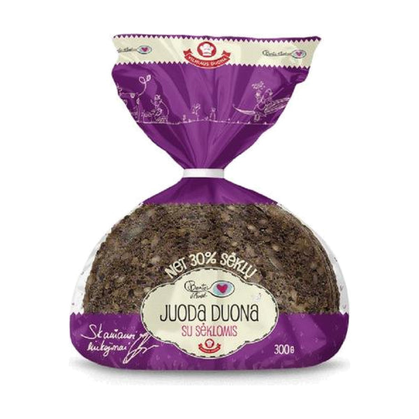 Vilnius Beatos Virtuve Dark Bread with Seeds, 300g, case of 15 – frozen paratha, naan & breads from Lithuania (frozen)