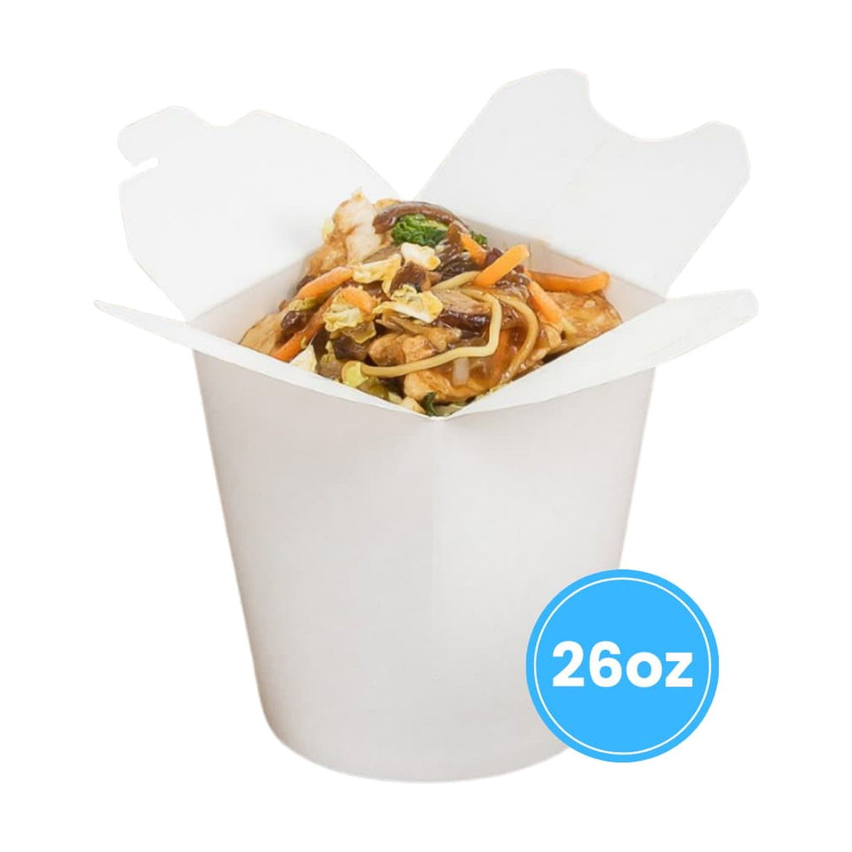 White 26oz Noodle Box, case of 500 – meal boxes